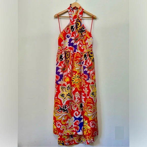 knee length dresses for ladies Draped Halter Sarong Midi Dress Black / Large